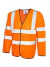 UC802 Long Sleeve Safety Waist Coat Orange colour image